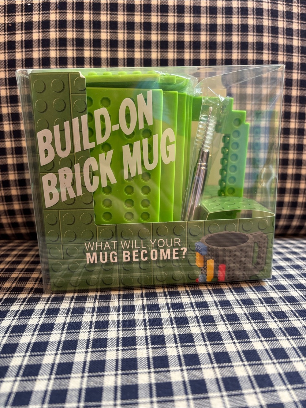 Build-On Brick Mug — Lime Green Customizable Party Mug